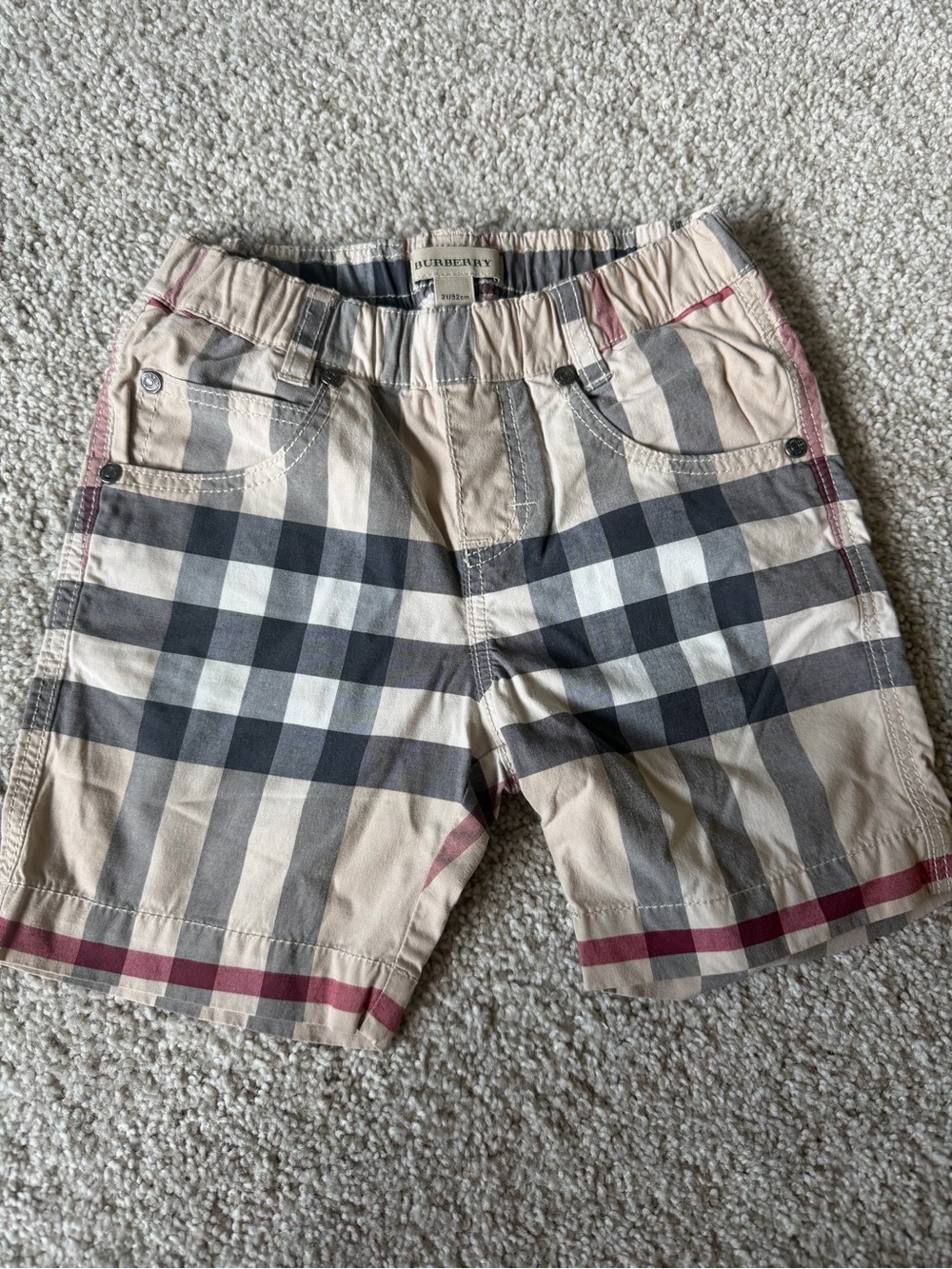 Burberry Beige Plaid Cotton Shorts